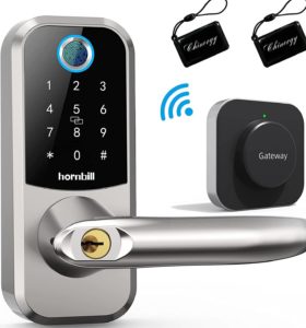 Hornbill Wi-Fi Door Lock with Fingerprint, Voice, Touchscreen, Bluetooth and Remote-Control